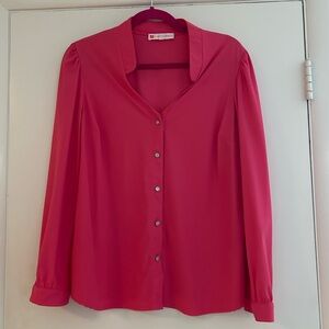 Pink Jude Connally Button-Up Blouse, M